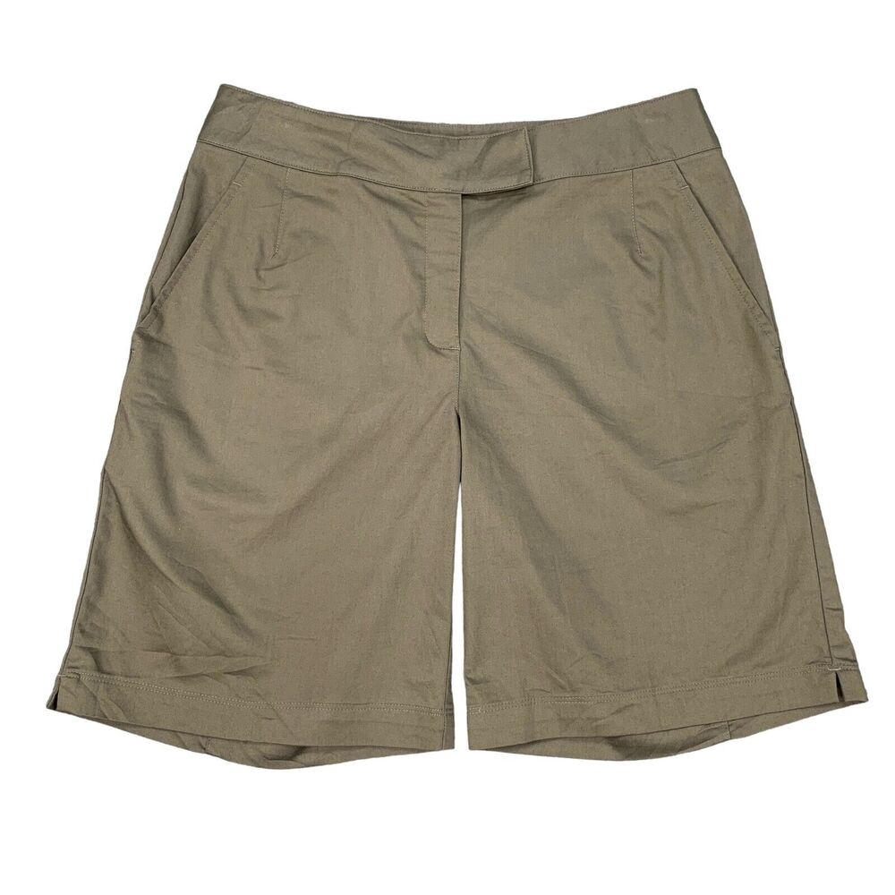 Vintage Nike Golf Shorts Womens 6 Brown Dri Fit Flat Front Mid Rise Stretch